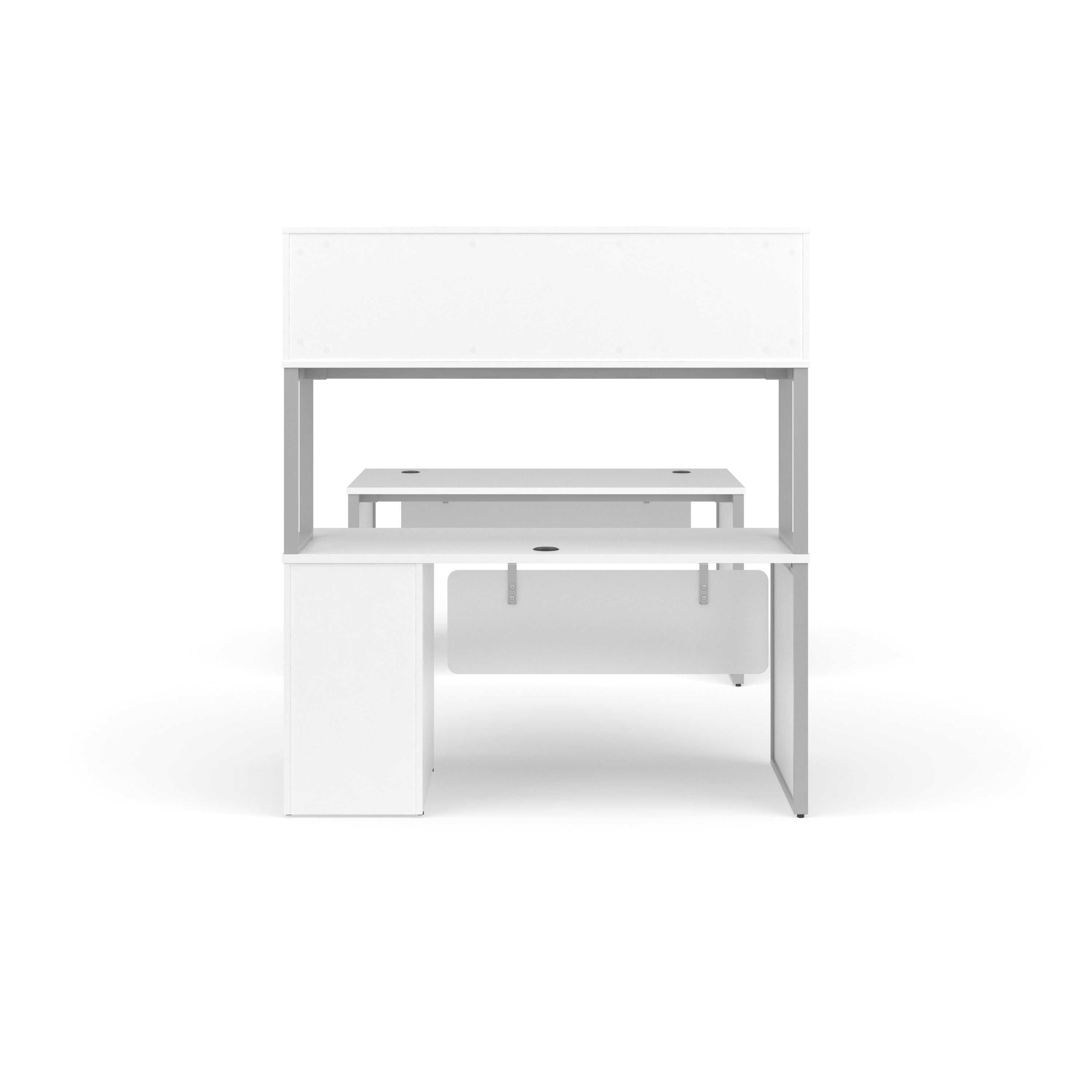 OFM Fulcrum Series Office Furniture Set, 60" Table Desk, 60" Credenza, Lateral 2-drawer Filing Cabinet, Hutch, Modesty Panel, Leg Panels, in Espresso