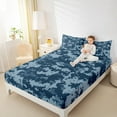 thumbnail image 4 of Feelyou Teens Camo Camouflage Full Size Sheets, Blue Abstract Square Bed Sheets, Vintage Fashion Style Sheet Sets, Super Cozy Room Decor, 4pcs, 4 of 7