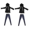 thumbnail image 1 of 2 Paquetes de Sudadera con Capucha de Disfraz BJD con Pantalones para Accesorios de 1/6 perfke Ropa de muñecas BJD de 11 pulgadas, 1 of 8