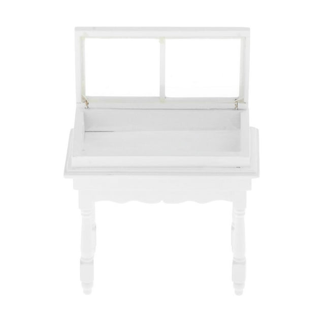 Gabinete para casa de muñecas con tapa abatible, muebles para casa de muñecas, vitrina de exhibición de joyería en miniatura para regalos de jardín de