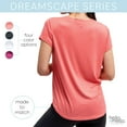 thumbnail image 4 of Hello Mello Dream Tee Shirt Pajama Lounge Short Sleeve Crewneck Top, Coral Large (Women's), 4 of 8