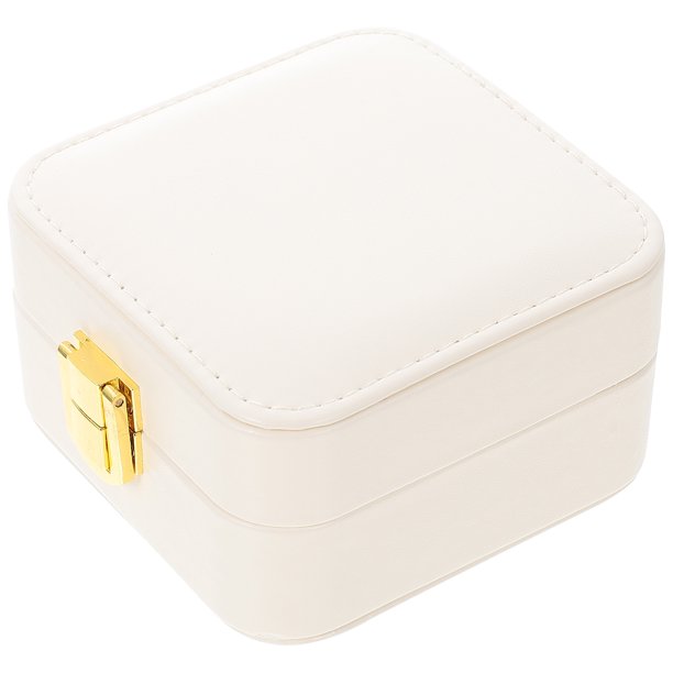 Joyero único con espejo, caja de almacenamiento de viaje, soporte para joyas para mujer