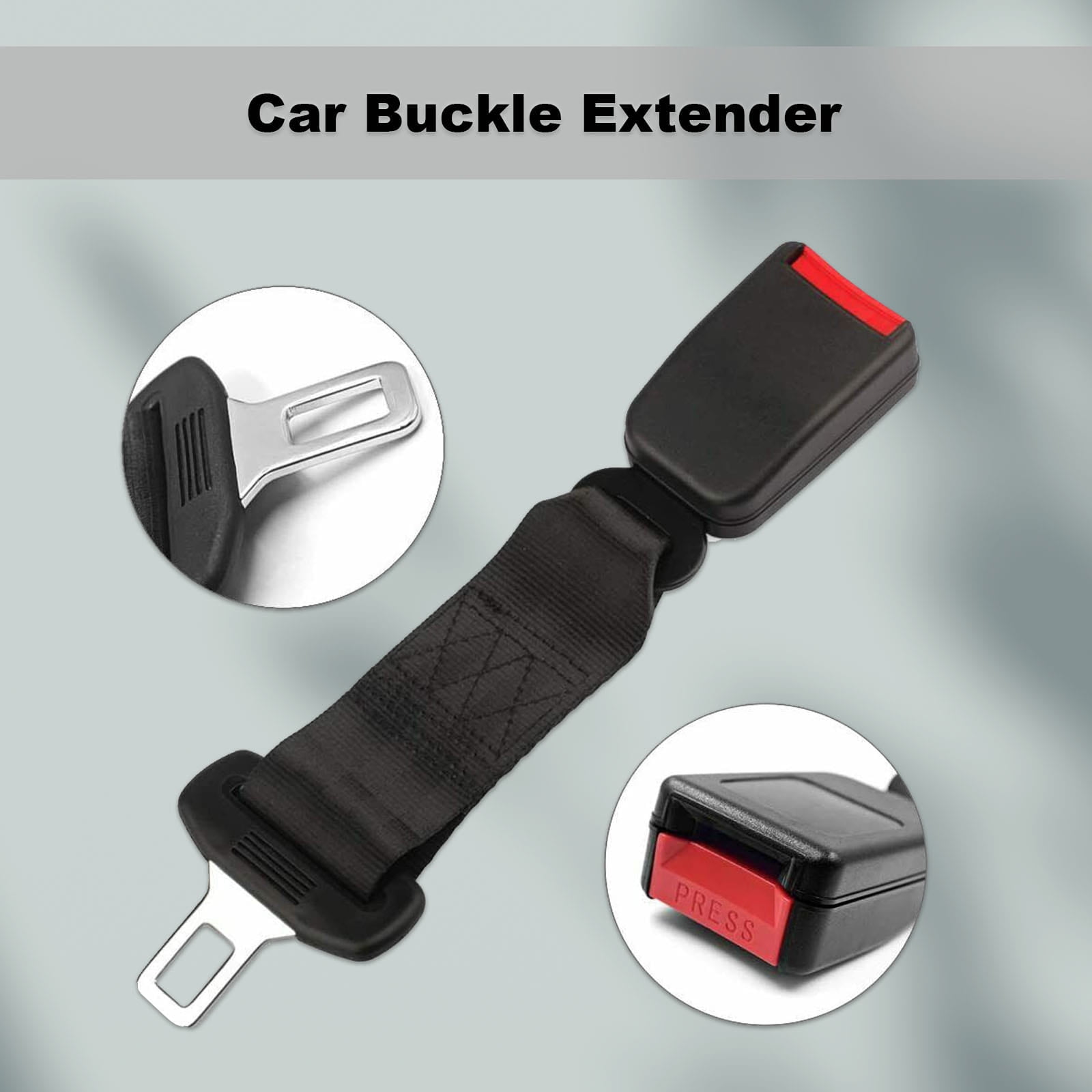 GetUSCart- Car Seat Belt Extender, Adjustable Seat Belt Extender Seat  Safety Belt, 7 Inch, 8 Inch Type A Metal Tongue Seatbelt Extender Car  Buckles for Most Cars (9-30 Inch, Black)