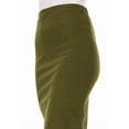 thumbnail image 5 of Moa Collection Women's Elastic High Waist Stretch Comfy Office Work Wear Solid Midi Skirt S-3XL, 5 of 5