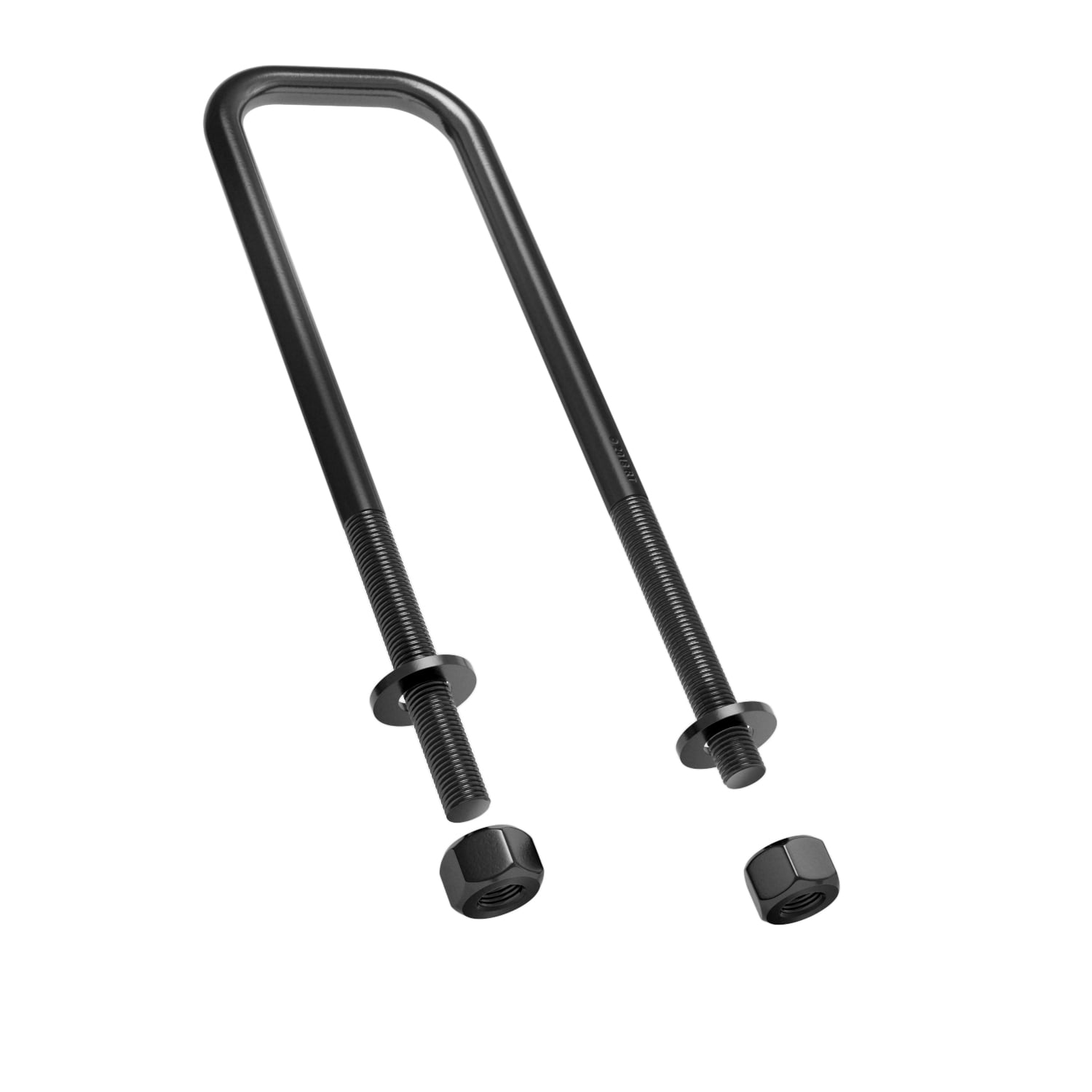 Square Axle Extended Steel U Bolts (9in Length, 2.42in Width) Zinc Plated, Compatible with 1995-2019 Toyota Tacoma, 2000-2016 Tundra, 2005-2019 4Runner, Ubolts Nuts Washers, Black, Pack of 4