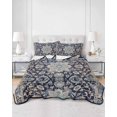 thumbnail image 3 of Blue Boho Twin XL Size Down Alternative Comforter, Lightweight Comforter Quilt Bedding Set with Pillow Shams Modern Geometric Abstract Art Vintage All Seasons Bed Comforter Duvet Insert 68"x98", 3 of 7