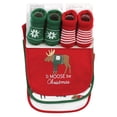 thumbnail image 2 of Set de babero y calcetín de algodón para bebés Hudson Moose Christmas, talla única, 2 of 5