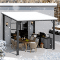 thumbnail image 2 of AECOJOY 10' x 10' Hardtop Gazebo, Heavy Duty Outdoor Gazebo with Galvanized Steel Sloping Roof, All Weatherproof Metal Gazebo Featuring Vertical Stripes for Patio, Backyard, and Lawns, 2 of 7