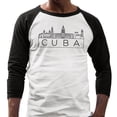 thumbnail image 2 of Skyline Cuba Three-Quarter Raglan Sleeve Baseball Shirt Unisex Medium White/Black, 2 of 5