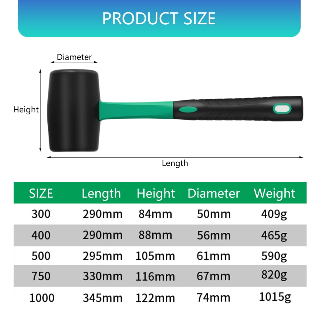 Zeiwohndc Rubber Hammer Mallets With Textured Handle For Secure Tile Adjustment Work