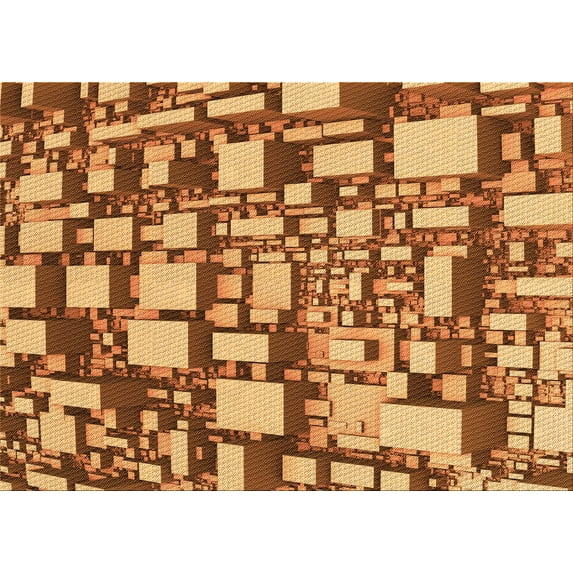 Ahgly Company Indoor Rectangle Patterned Cantaloupe Orange Area Rugs, 4' x 6'