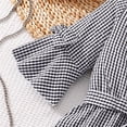 thumbnail image 6 of HAYIMI Child Kids Girls Summer Casual Dress With Waist Tie Midi Length Plaid Print Short Sleeve Round Neck Party And Daily Wear Versatile Special Occasion Back To School Swing Flowy Sundress, 6 of 8