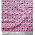 thumbnail image 1 of Soimoi polyester Crepe Fabric Leaves & Poppy Floral Printed Fabric 1 Yard 42 Inch Wide, 1 of 6