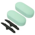 thumbnail image 1 of Estuche de gafas de concha dura Uxcell, 2 paquetes, estuche grande de cuero PU, organizador de gafas de sol de grano de lichi, verde claro, 1 of 7