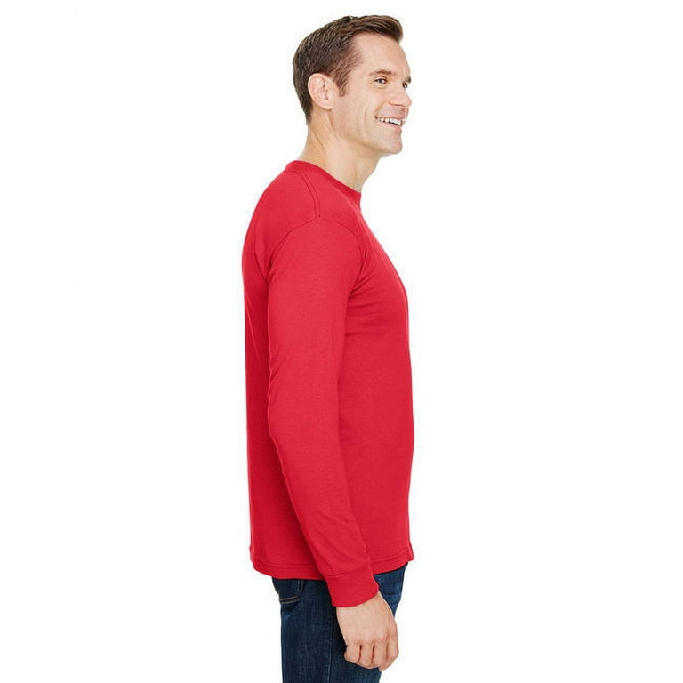 Long-Sleeve Pocket Crew T-Shirt - Comfortable USA-Made Long-Sleeve Pocket Crew T-Shirt - Comfortable USA-Made