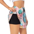 thumbnail image 2 of Disketp Cupcakes and Donuts Print Women's Shorts Workout Shorts for Athletic Gym Running Shorts with Phone Pockets, 2 of 8
