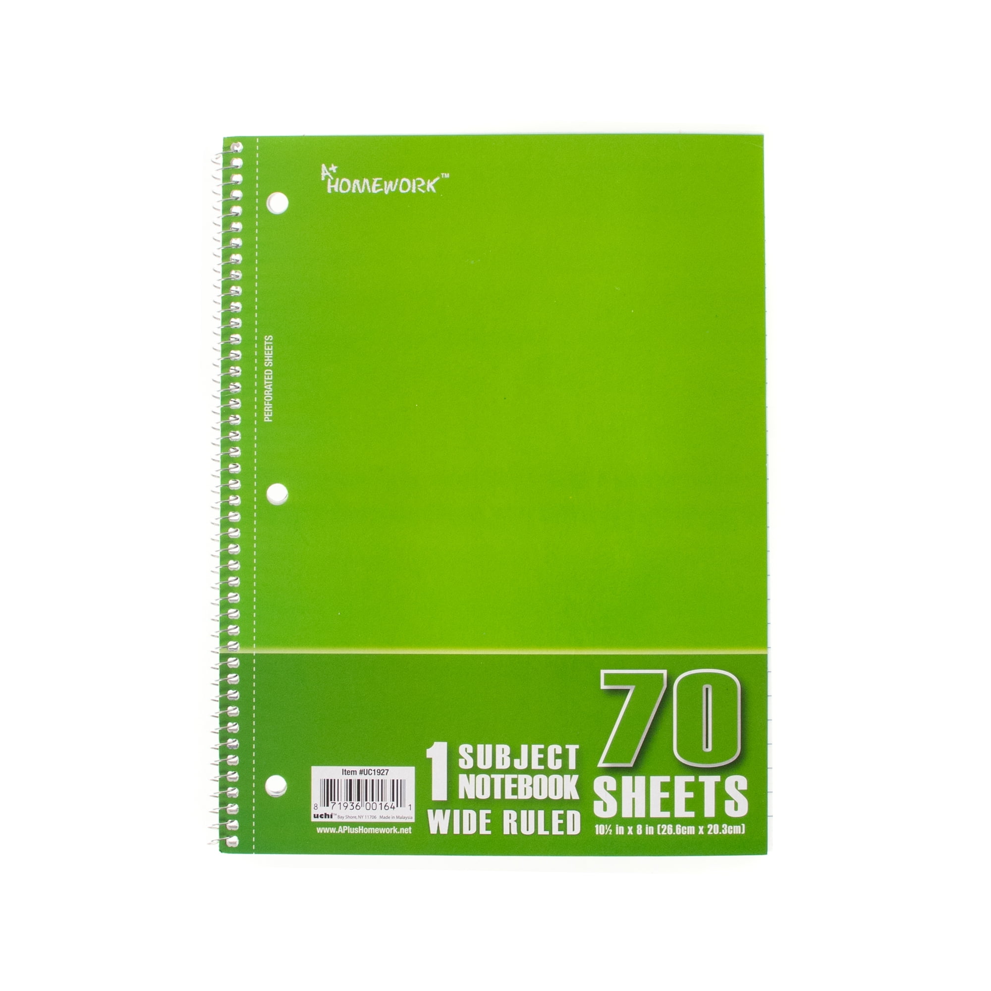 West Coast Paracord Spiral Notebooks - 70 Sheets, 6 Pack Wide Ruled School Supplies