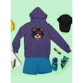 thumbnail image 3 of Argyle Bear Vibes - Classic Plaid Emoji Design Youth's Hoodie, 3 of 4