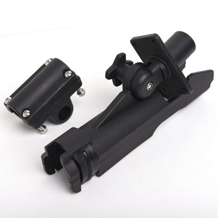 Adjustable Side Rail Mount Kayak Boat Fishing Pole Rod Holder Tackle Kit Black