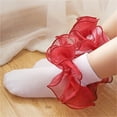 thumbnail image 4 of Nygoyerh Baby Socks for Girls Lace Ruffles Toddler Sweet Anti-Skid Princess Dance Socks Spring Fall Cute Kids Socks, 4 of 4