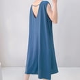 thumbnail image 5 of SROBPTY Womens Nightgowns Solid Sleeveless Crew Neck Plus Size Long Sleepshirts, 5 of 5