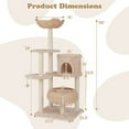 thumbnail image 3 of Costway 58" Cattail Cat Tower with Sisal Scratching Posts Perch Basket Ball Condo, 3 of 10