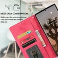 thumbnail image 6 of SaniMore for Samsung Galaxy S22 Ultra 6.8" 2022 Case, Flip Folio PU Leather Wallet Cover with Detachable Shell Wrist Strap Kickstand Card Slots Business Shockproof Case with Magnetic Clasp, Rose, 6 of 8