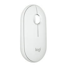 Logitech Pebble Mouse 2 M350s Slim Bluetooth Wireless Mouse, Portable, Lightweight, Customizable Button, Quiet Clicks, Tonal White