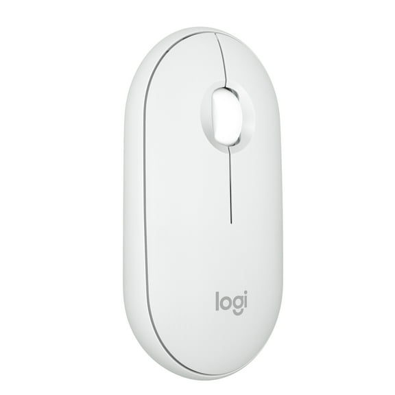 Logitech Pebble Mouse 2 M350s Slim Bluetooth Wireless Mouse, Portable, Lightweight, Customizable Button, Quiet Clicks, Tonal White