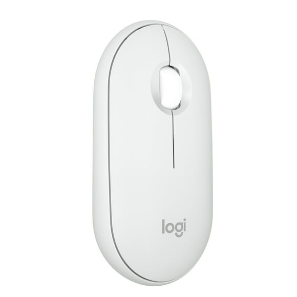 Logitech Pebble Mouse 2 M350s Slim Bluetooth Wireless Mouse, Portable, Lightweight, Customizable Button - Tonal White