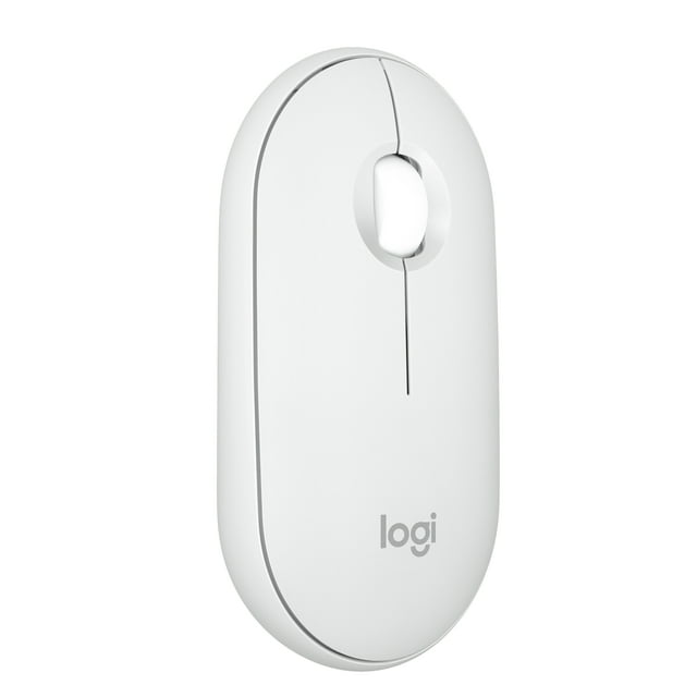 Logitech Pebble Mouse 2 M350s fine sans fil Bluetooth, portable, légère, boutons personnalisables - Blanc