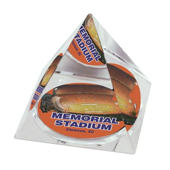 Ncaa Clemson Memorial Stadium On A2 K9 Quality Optical Grade Crystal Pyramid