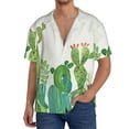 thumbnail image 3 of Balery Cartoon Cactus Men's Casual Button Down Shirt Short Sleeve Textured Summer Cuban Beach Shirts-Medium, 3 of 7
