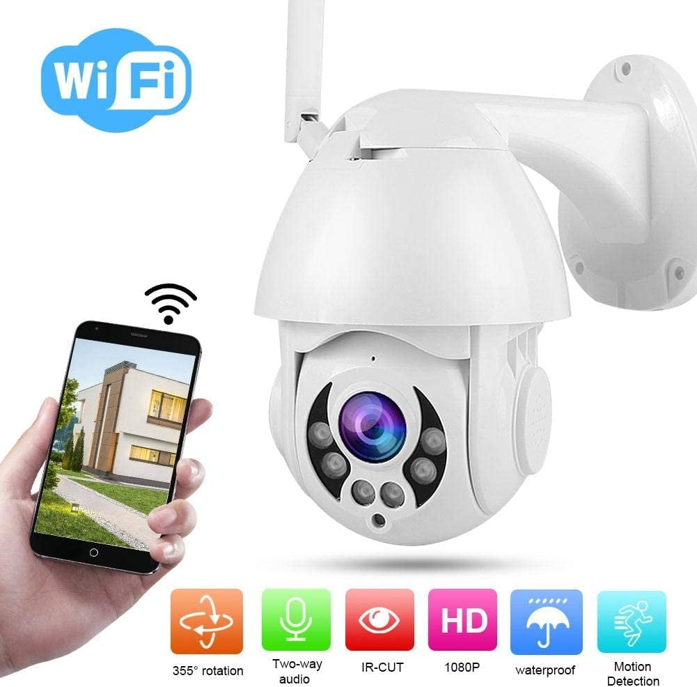 Outdoor Security Camera, 1080P PTZ Wireless WiFi Home Surveillance IP ...