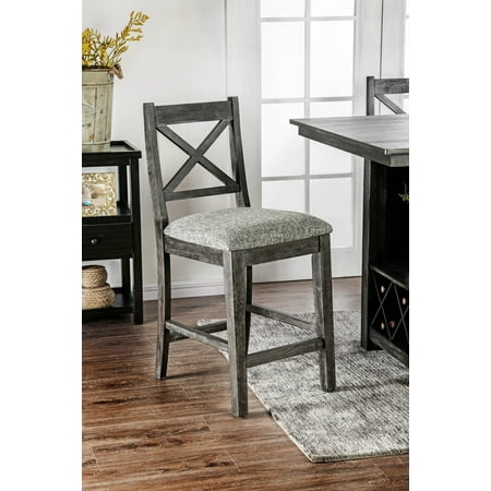 Furniture Of America Toby Rustic Farmhouse Counter Height Chair Set Of 2