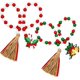 thumbnail image 1 of Decorado con adornos para árbol de Navidad, 2 piezas de guirnalda de cuentas de madera estilo granja, 1 of 5