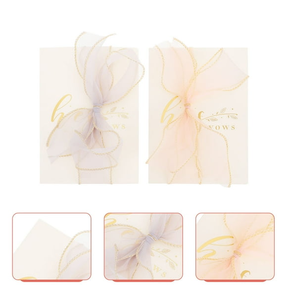 LOLIPPYY 2 Cartes de Vœux avec Design Chic de Nœud Couleurs Assorties Adaptées aux Occasions de Mariage