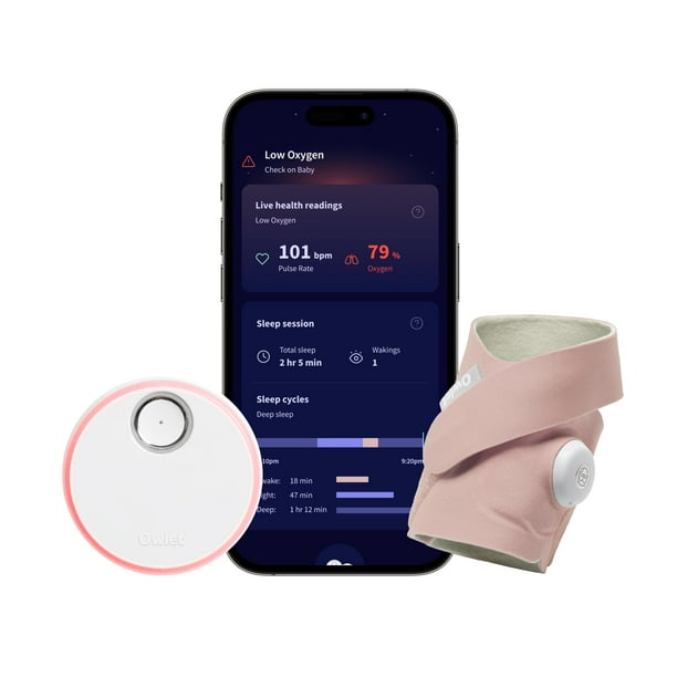 Owlet Dream Sock® - Monitor inteligente para bebés aprobado por la FDA - Realice un seguimiento de la frecuencia del pulso (corazón) en vivo y el oxígeno en bebés - Reciba notificaciones