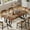 Brown+Black, variant on Fnova 63 Dining Table for 4-6 Person, Rectangle Kitchen Table with Faux Marble Tabletop and Geometric Legs for Dining Room, Kitchen, White+Gold