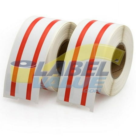 Dymo Compatible LV-30327 File Labels, Red Stripe (2 rolls per pack)