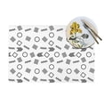 thumbnail image 4 of ZNDUO Placemats, 1 PCS Heat Resistant Stain Resistant Woven PVC Insulation Placemats, Durable Washable Elegant Table Mats for Dining-Black Line Geometry, 18"x12", 4 of 6