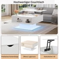 thumbnail image 2 of Noble House 29.5" Coffee Table with Hydraulic Lift,High-Gloss Semi-Open Storage,White, 2 of 10