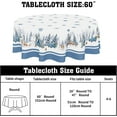 thumbnail image 2 of Blue Christmas Tablecloth Round 60 Inch Winter Woodland Deer Pine Snowflake Tree Decoration Table Cloth Washable Fabric Christmas Table Cover for Dining Kitchen Holiday Party Picnic Home Outdoor Decor, 2 of 6