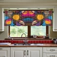 thumbnail image 3 of Yayeee Kitchen Curtains Tier Set of 2 Light Filtering 57"x24" Over Sink Window Panels, Futuristic Circles, 3 of 7
