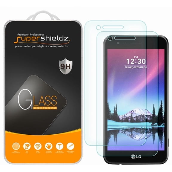 [2-Pack] Supershieldz for LG K4 (2017) Tempered Glass Screen Protector, Anti-Scratch, Anti-Fingerprint, Bubble Free