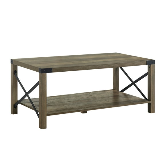 Acme Furniture ACME Abiram Coffee Table, Rustic Oak Finish