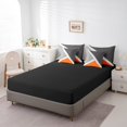 thumbnail image 4 of YST Geometric Triangle Bed In A Bag, 7-Piece, Queen Size, Orange Dark Grey Light Grey Bedding Set, Modern Art Style, 4 of 5