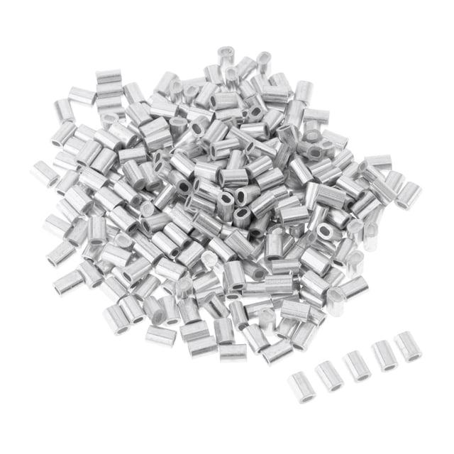 Juego de 100 Piezas de Manguitos de de Doble Barril Engarzadores de Aluminio - Plata, 1.2mm Sunnimix Engarces de pesca de aluminio