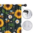 thumbnail image 4 of Blackout Kids Curtains,DarkBlue Sunflower Bee Pattern Childrens Insulated Curtains Set Of 2,Bedroom Essentials,Toddler Room Decor 42"x84", 4 of 5