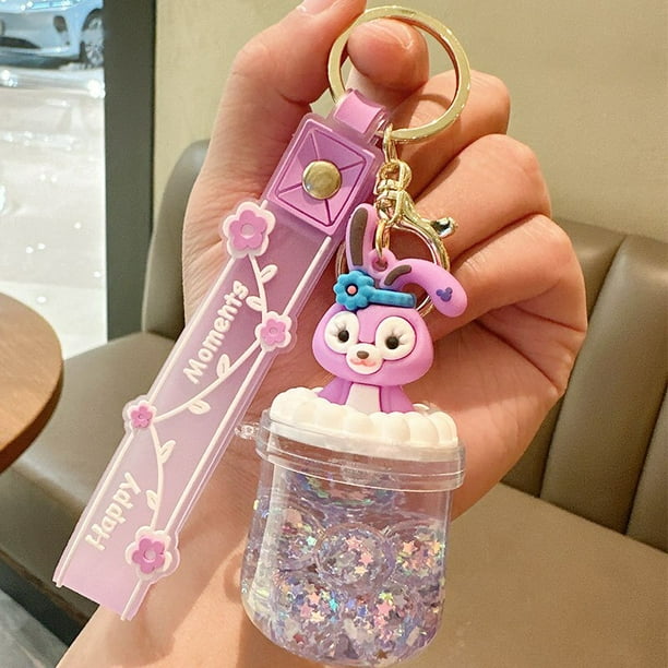 Sanrio-Llavero de Hello Kitty Kuromi Cinnamoroll para niños, colgante de botella de arena movediza de dibujos animados, llavero de bolsa, regalo para niñas, juguetes para niños YAOSANBAO BAO unisex